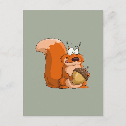 SQUIRREL HOLDING ACORN POSTKARTE (Vorderseite)
