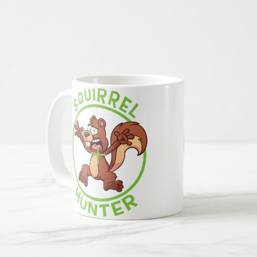 Squirrel Hunter Funny Shooting Hunting Zany Brainy Kaffeetasse (Vorderseite Links)