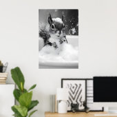 Squirrel in Bathtub Print, Funny Bathroom Wall Art Poster (Heimbüro)