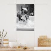 Squirrel in Bathtub Print, Funny Bathroom Wall Art Poster (Küche)