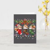Squirrel In Christmas Socks Lights Squirrel Xmas Karte (Gelbe Blume)