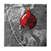 Squirrel in Christmas Tree Fliese (Vorderseite)