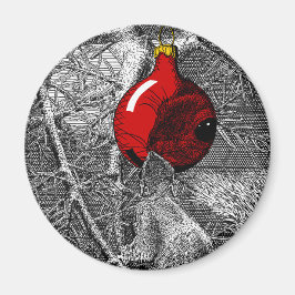 Squirrel in Christmas Tree Magnet