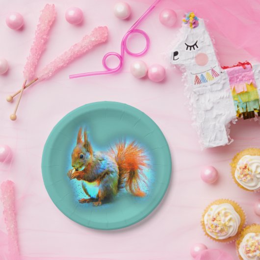 Squirrel in modern style pappteller (Party)