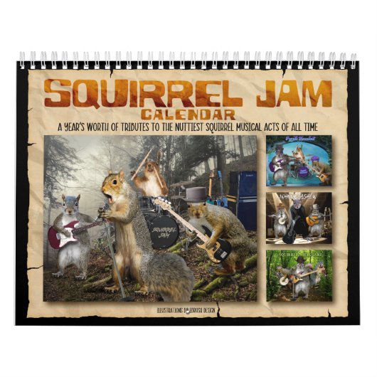 Squirrel Jam - Eichhörnchen-Musiker-Kalender Kalender (Titelbild)