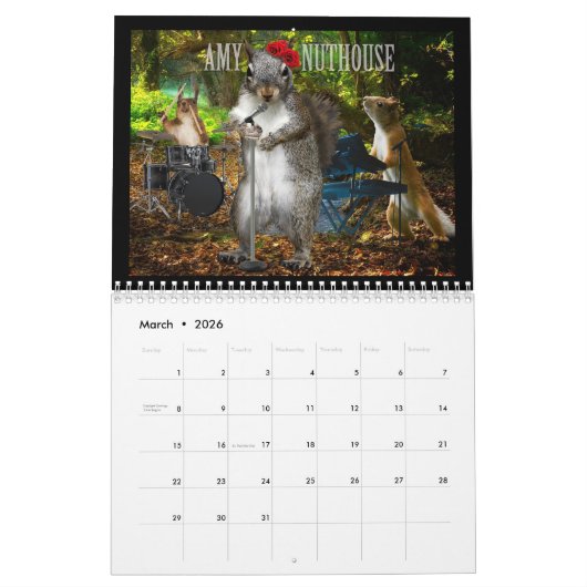 Squirrel Jam - Nutty Musicians Calendar Kalender (Mär 2026)