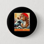 Squirrel Japanese Art Funny Squirrel For Men Women Button (Vorderseite)