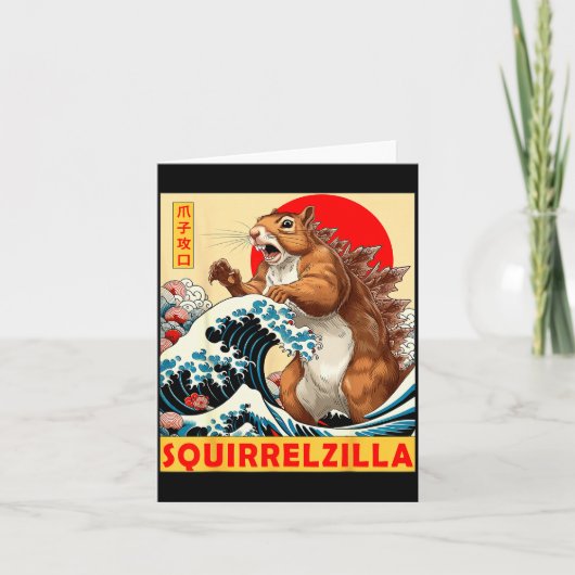 Squirrel Japanese Art Funny Squirrel For Men Women Karte (Vorderseite)