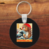 Squirrel Japanese Art Funny Squirrel For Men Women Schlüsselanhänger (Vorderseite)
