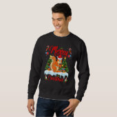 Squirrel Lights Xmas Tree Santa Squirrel Christmas Sweatshirt (Vorne ganz)