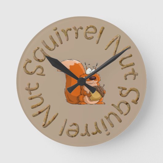 squirrel nut clock runde wanduhr (Vorderseite)