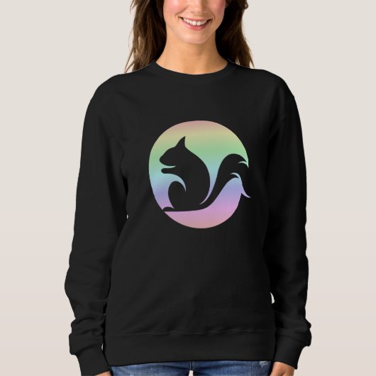 Squirrel Pastel Rainbow Love Squirrel Sunset Sweatshirt (Vorderseite)