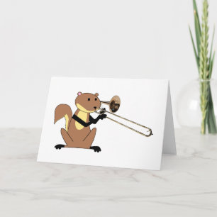 Squirrel Playing the Trombone Karte