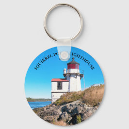 Squirrel Point Lighthouse, Maine Button Schlüssela Schlüsselanhänger