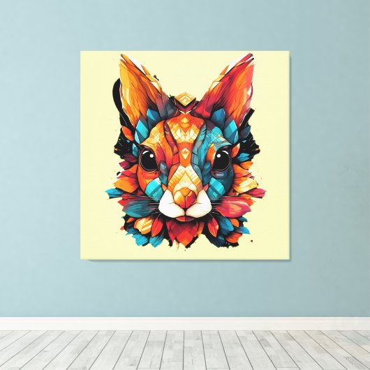 Squirrel Popart Leinwanddruck (Insitu (Holzboden))