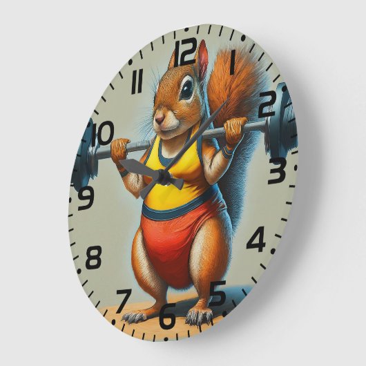 Squirrel Power Große Wanduhr (Winkel)