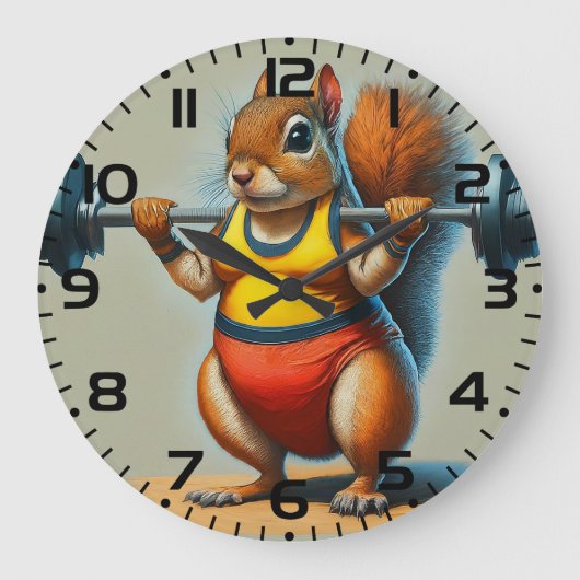 Squirrel Power Große Wanduhr (Vorderseite)
