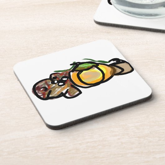 Squirrel pumpkins  getränkeuntersetzer (Linke Seite)