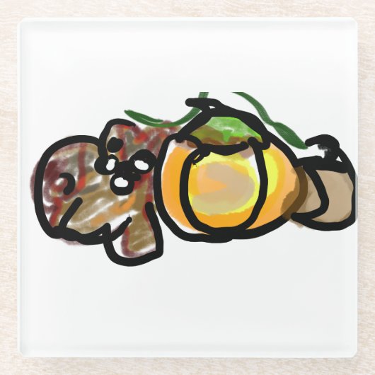 Squirrel pumpkins  glasuntersetzer (Vorderseite)