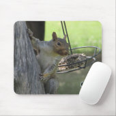 Squirrel Raiding Bird Feeder with Your Initials Mousepad (Mit Mouse)