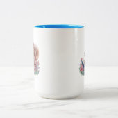 Squirrel Reading A Book Nestled In Flowers Zweifarbige Tasse (Mittel)