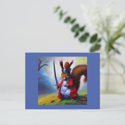 Squirrel Samurai Postkarte (Stehend Vorderseite)