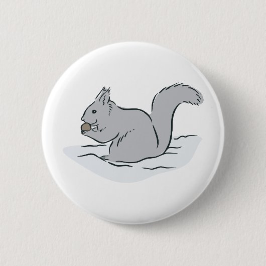 Squirrel Sciuridae Chipmunks Marmots Cute Cartoon Button (Vorderseite)
