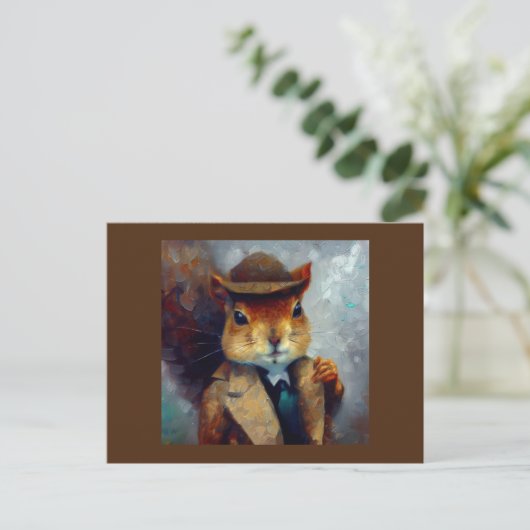Squirrel Sherlock Holmes Postkarte (Stehend Vorderseite)