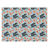 Squirrel Spring Flowers Art Tischdecke (Vorderseite (Horizontal))