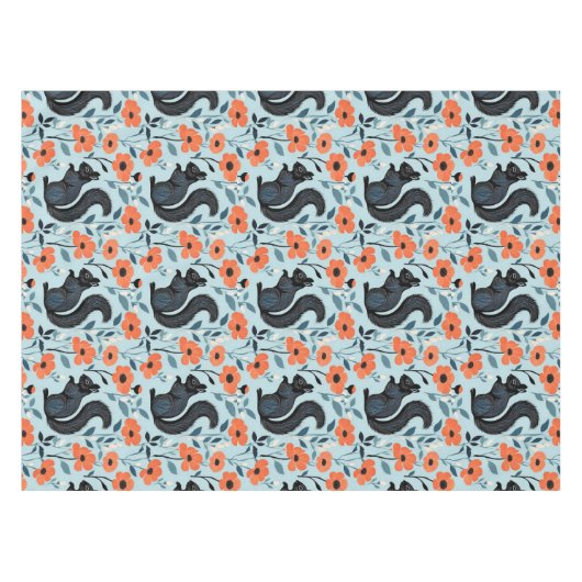 Squirrel Spring Flowers Art  Tischdecke (Vorderseite (Horizontal))