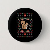 Squirrel Ugly Christmas Button (Vorderseite)