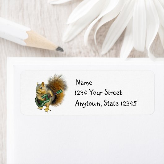 Squirrel Ukulele Address Labels (Insitu)