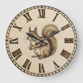 Squirrel Wall Clock Große Wanduhr (Vorderseite)