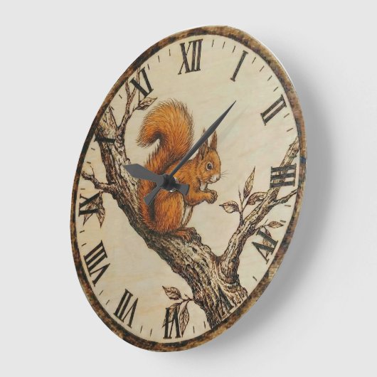 Squirrel Wall Clock Große Wanduhr (Winkel)
