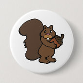 Squirrel with Acorn Cute Woodland Animal Button (Vorderseite)