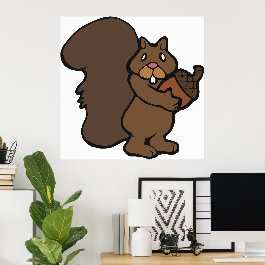 Squirrel With An Acorn Poster (Heimbüro)