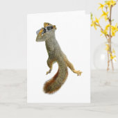 Squirrel with Cell Phone Karte (Gelbe Blume)
