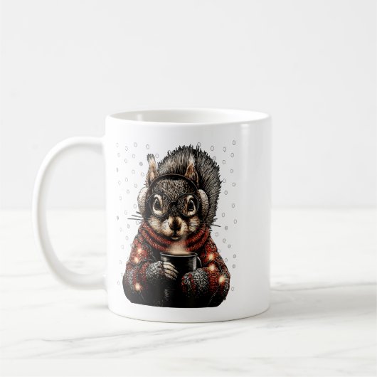 Squirrel With Gles Christmas Lights Funny Coffee W Kaffeetasse (Links)
