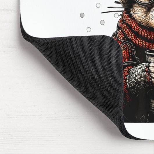 Squirrel With Gles Christmas Lights Funny Coffee W Mousepad (Ecke)