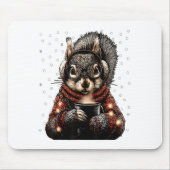 Squirrel With Gles Christmas Lights Funny Coffee W Mousepad (Vorne)