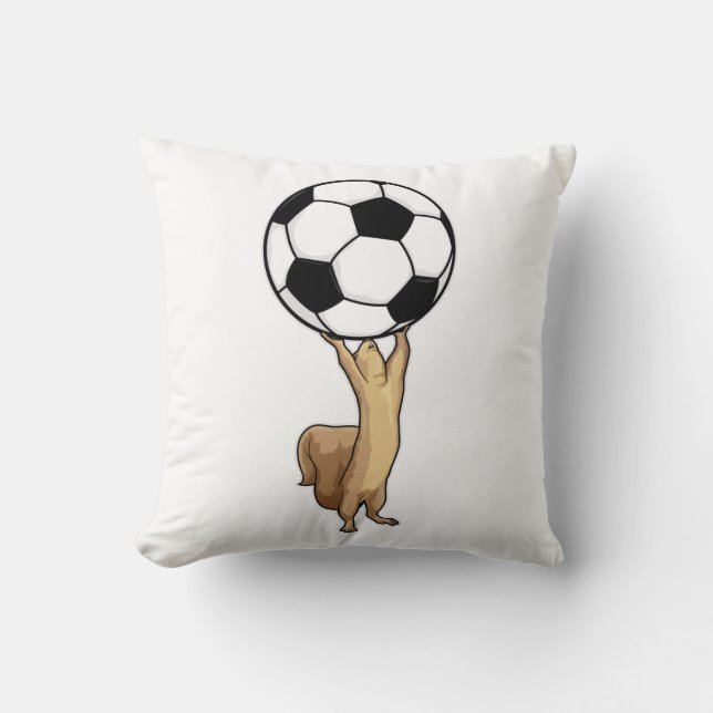 Squirrel with Soccer ball Kissen (Vorderseite)