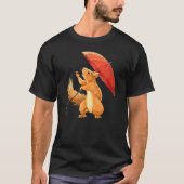 Squirrel with Umbrella in the Rain  Men Women Chil T-Shirt (Vorderseite)