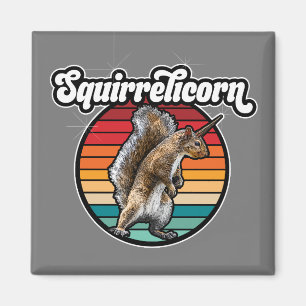 Squirrelicorn - lustiges, vintage Eichhörnchen Ein Magnet