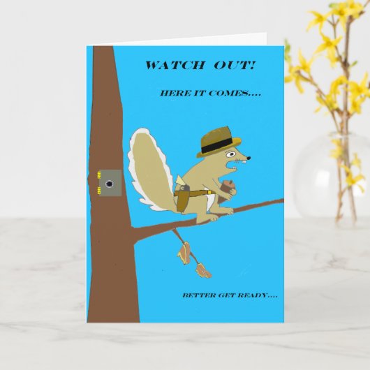 SQUIRRELLY -- Geburtstags-Karte Karte (Gelbe Blume)