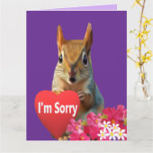Squirrelly Sweet Heart Apology Card Karte (Gelbe Blume)