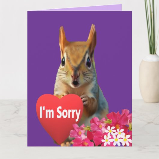 Squirrelly Sweet Heart Apology Card Karte (Vorderseite)