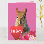 Squirrelly Sweet Heart Apology Card Karte (Gelbe Blume)