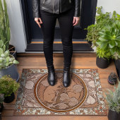 Squirrels Art Deco Burnt Sienna Walter Crane Fußmatte