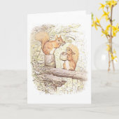 Squirrels Collecting Nuts Greetings Card Karte (Gelbe Blume)