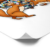Squirrels Disco Funny Party  Poster (Ecke)